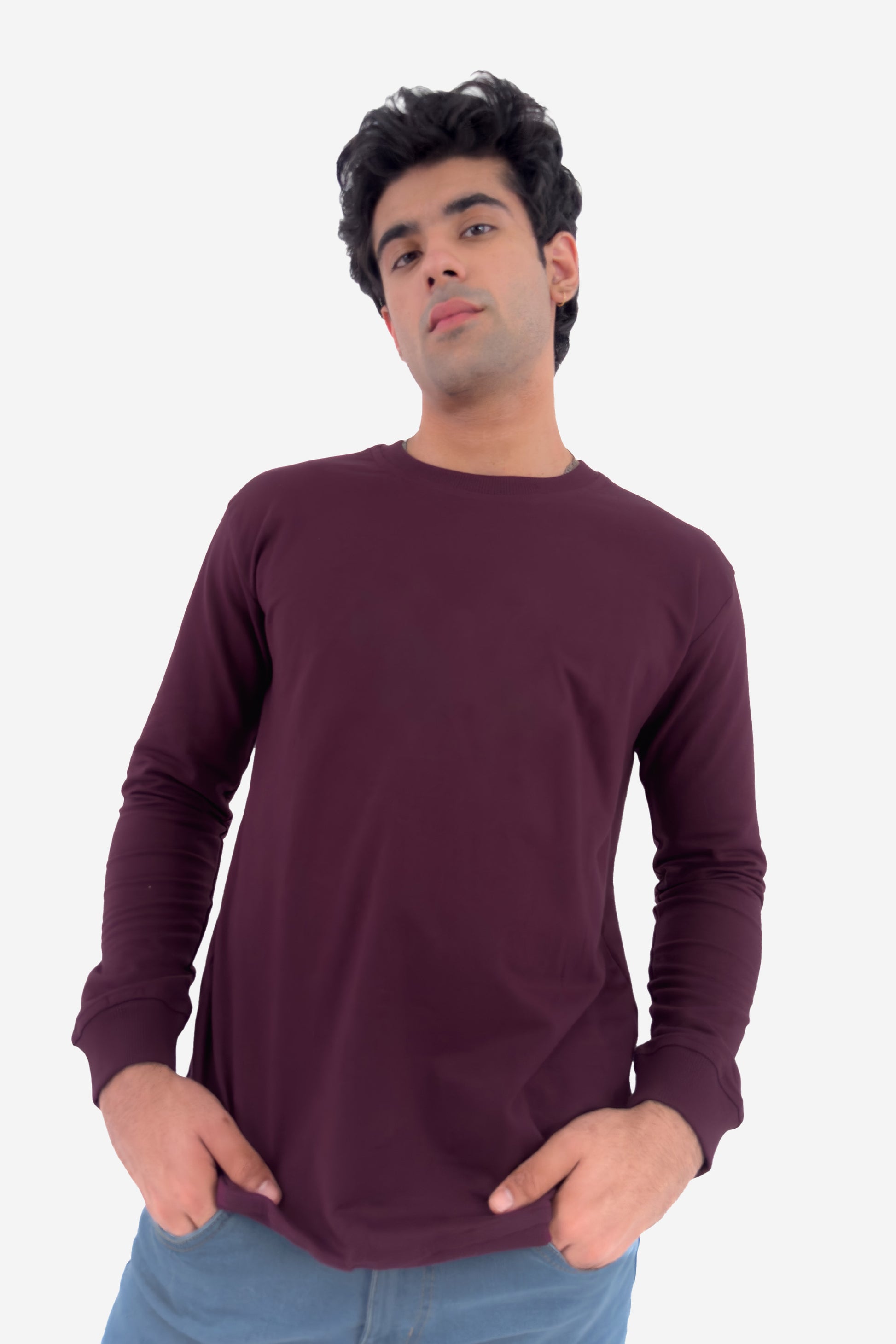 Essential Crewneck Sweatshirt - Wine - keos.life