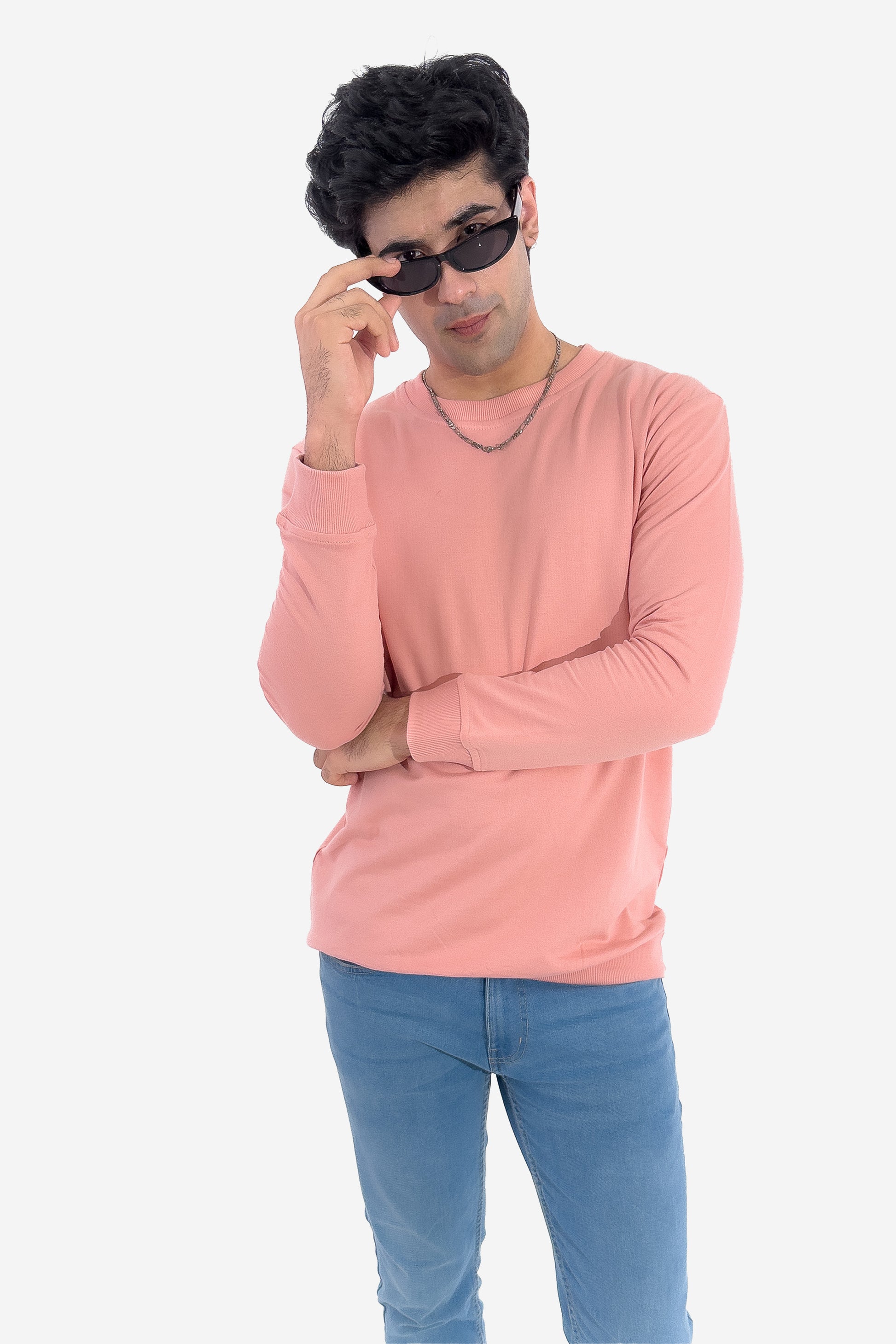 Essential Crewneck Sweatshirt - Peach - keos.life