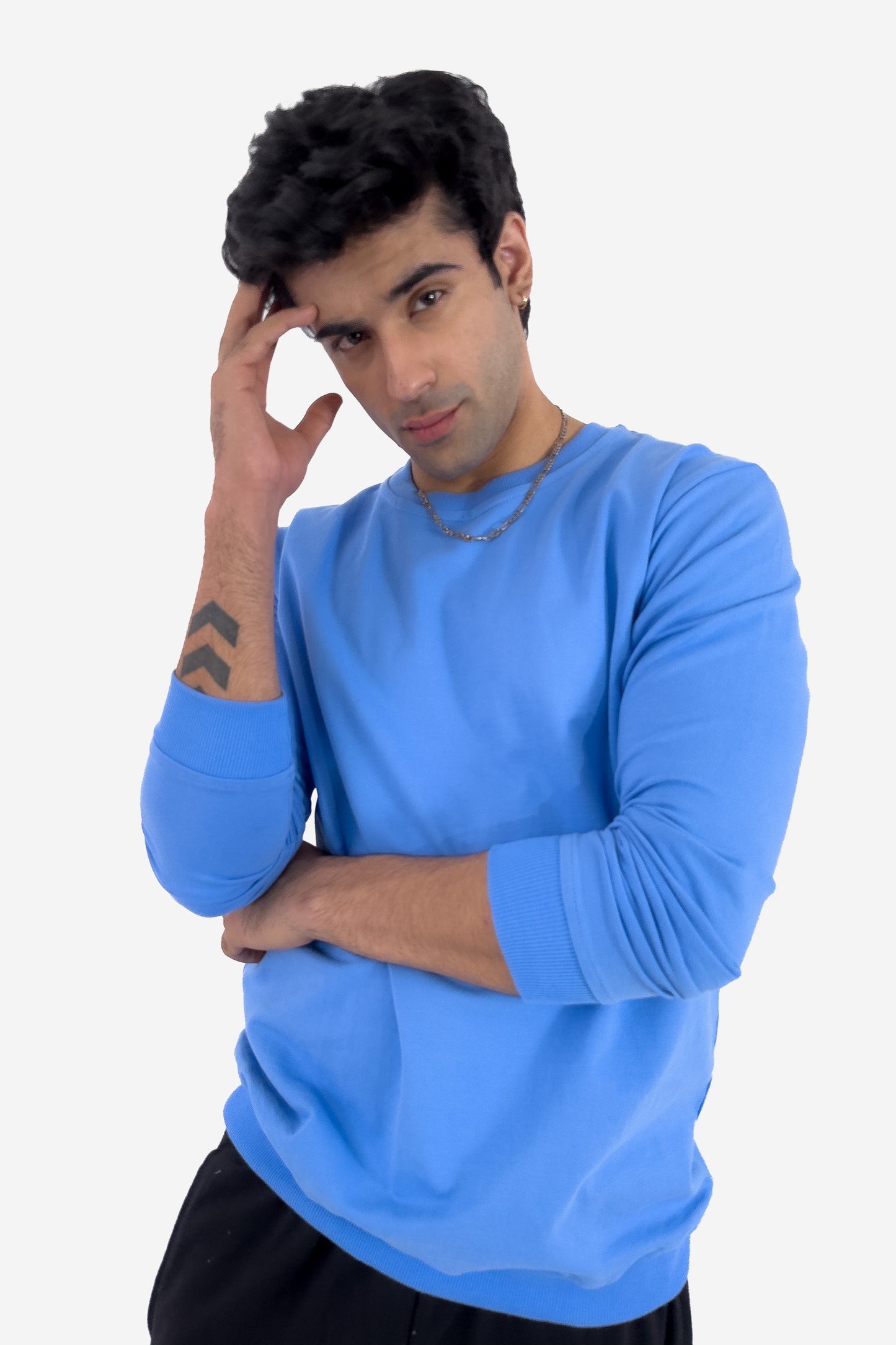 Essential Crewneck Sweatshirt - Sky Blue - keos.life