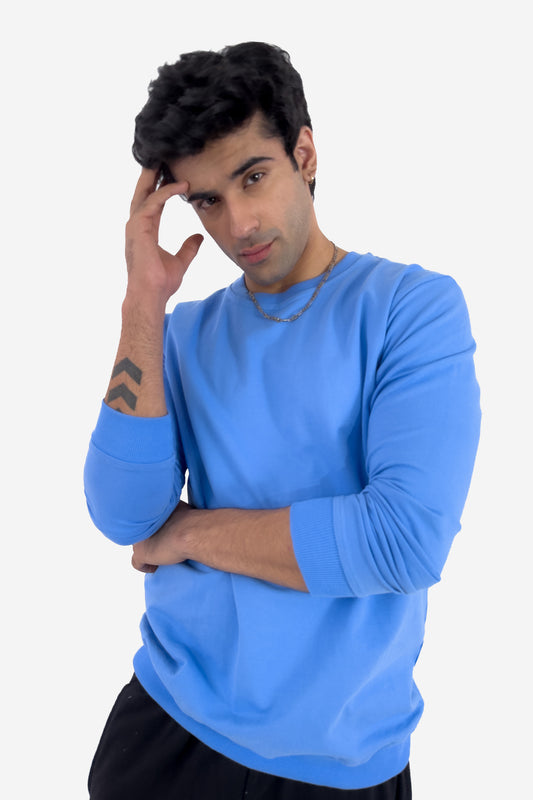 Essential Crewneck Sweatshirt - Sky Blue - keos.life