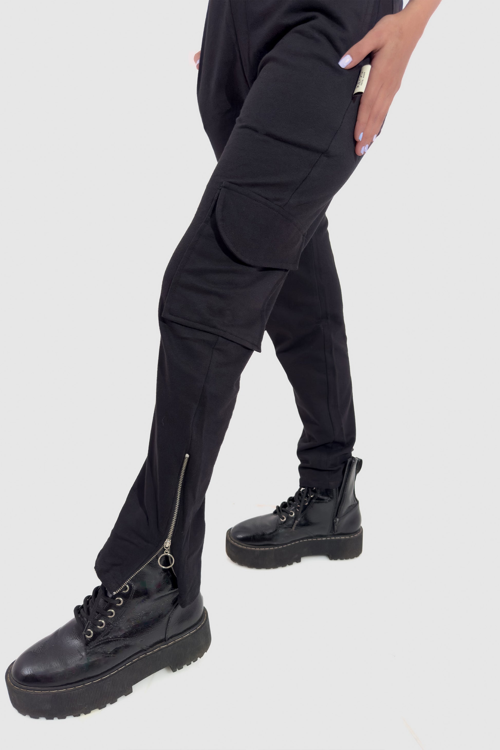 Oversized Crop Co-ord Set - Black - keos.life
