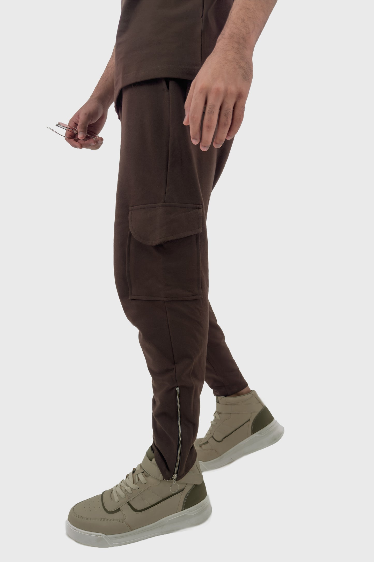 Oversized T-shirt Co-ord Set - Coffee - keos.life