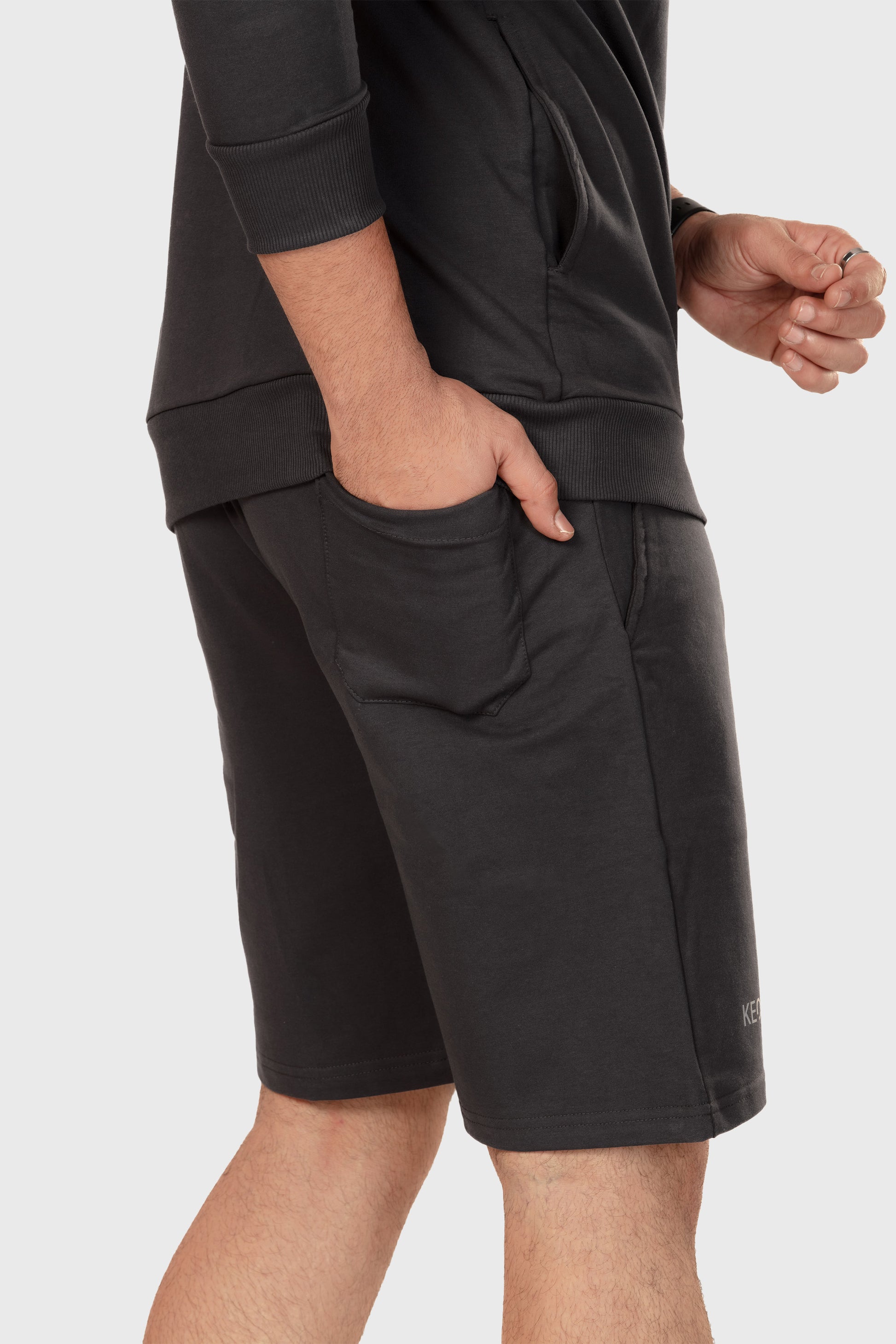 Zipper Sweatshirt Co-ord Set - Dark Grey - keos.life