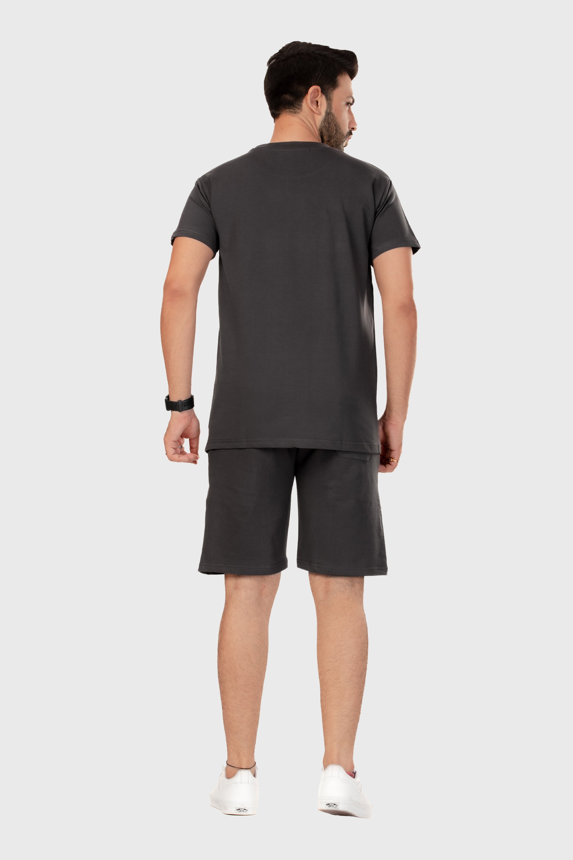 Crewneck T-shirt Co-ord Set - Dark Grey - keos.life