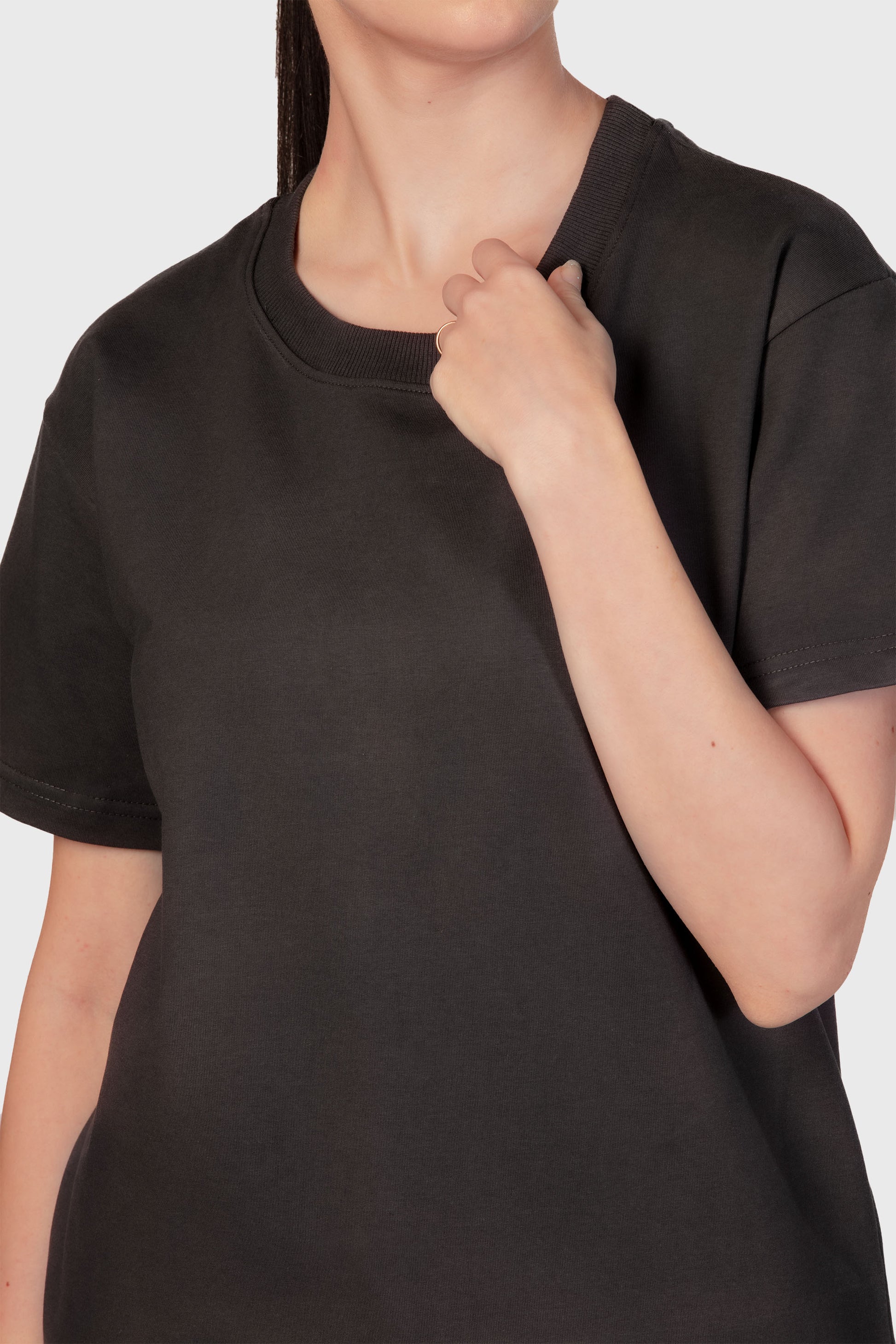 Crewneck T-shirt Co-ord Set - Dark Grey - keos.life
