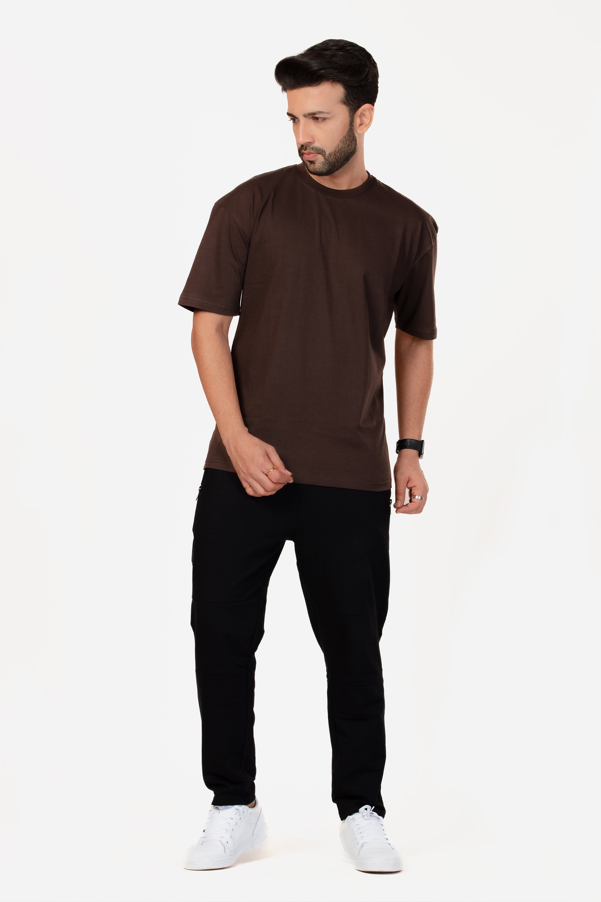 Urban Fit Oversize Essential T-shirt - Coffee - keos.life