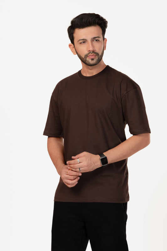 Urban Fit Oversize Essential T-shirt - Coffee - keos.life