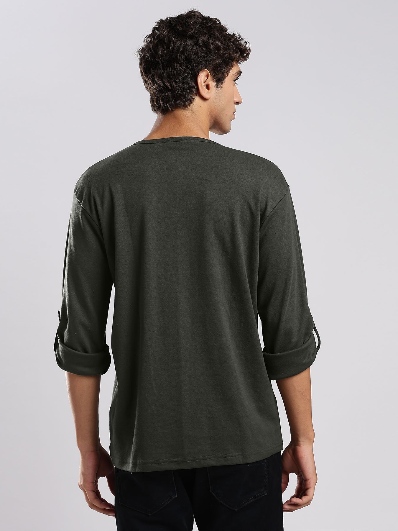 Men's Henley Shirt - Lunar Green