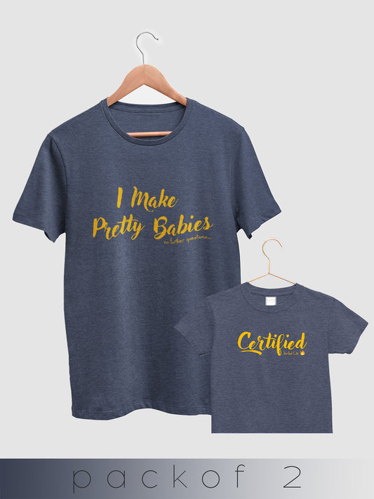 mini & Me Matching T-Shirts – “I Make Pretty Babies” (Pack of 2)