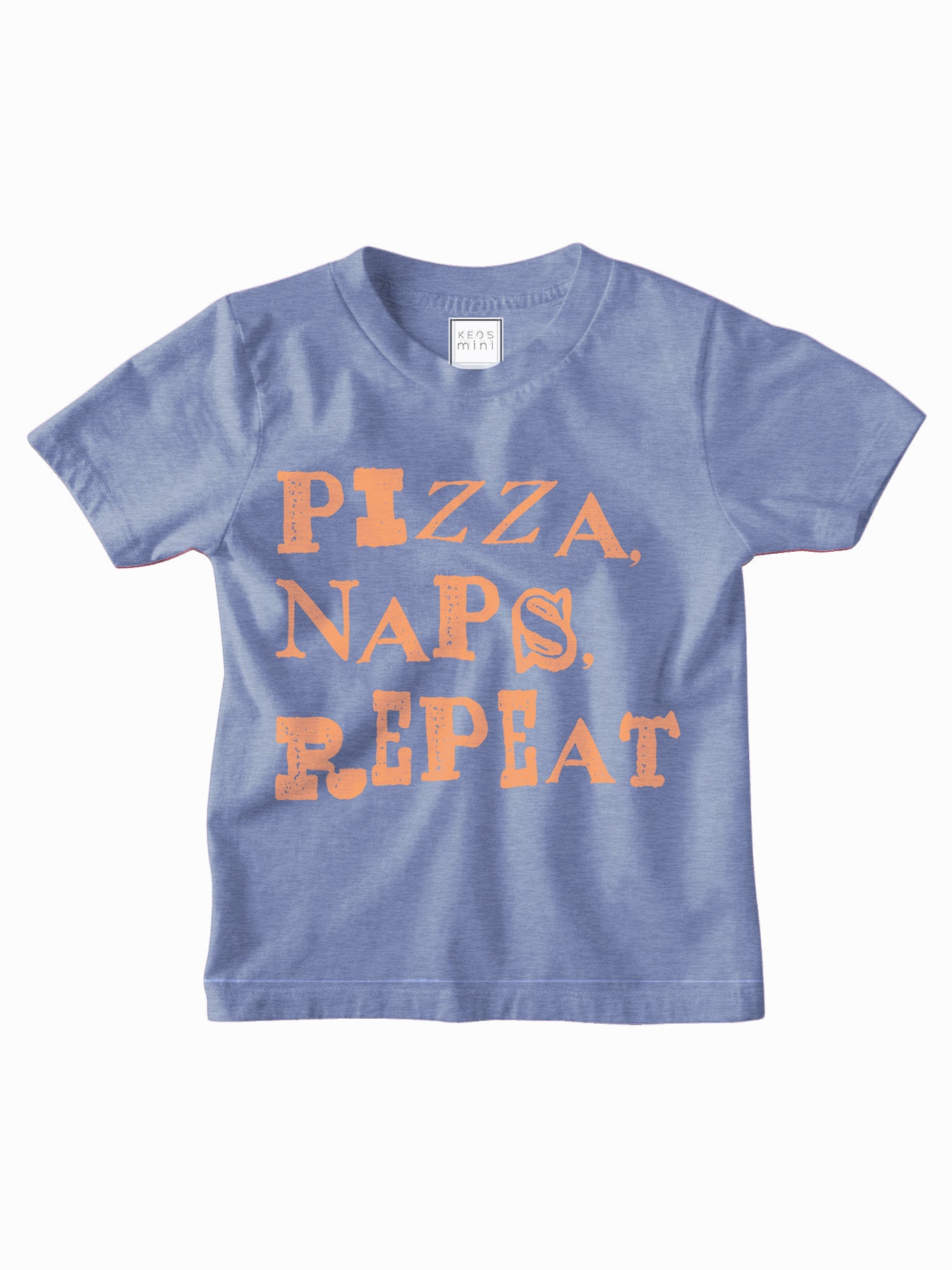 mini Graphic Cotton T-shirt - Pizza, Naps, Repeat
