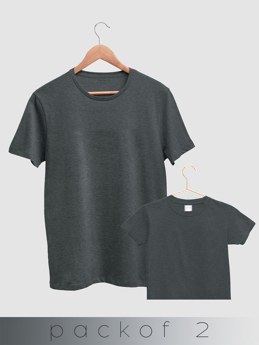 mini & Me Matching T-Shirts – “Basic Grey Combo” (Pack of 2)