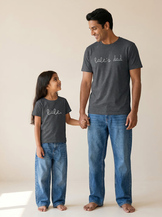 mini & Me Matching T-Shirts – “Babe’s Dad & Babe” (Pack of 2) 4131