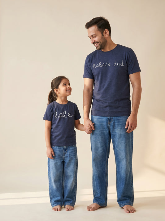 mini & Me Matching T-Shirts – “Babe’s Dad & Babe” (Pack of 2)