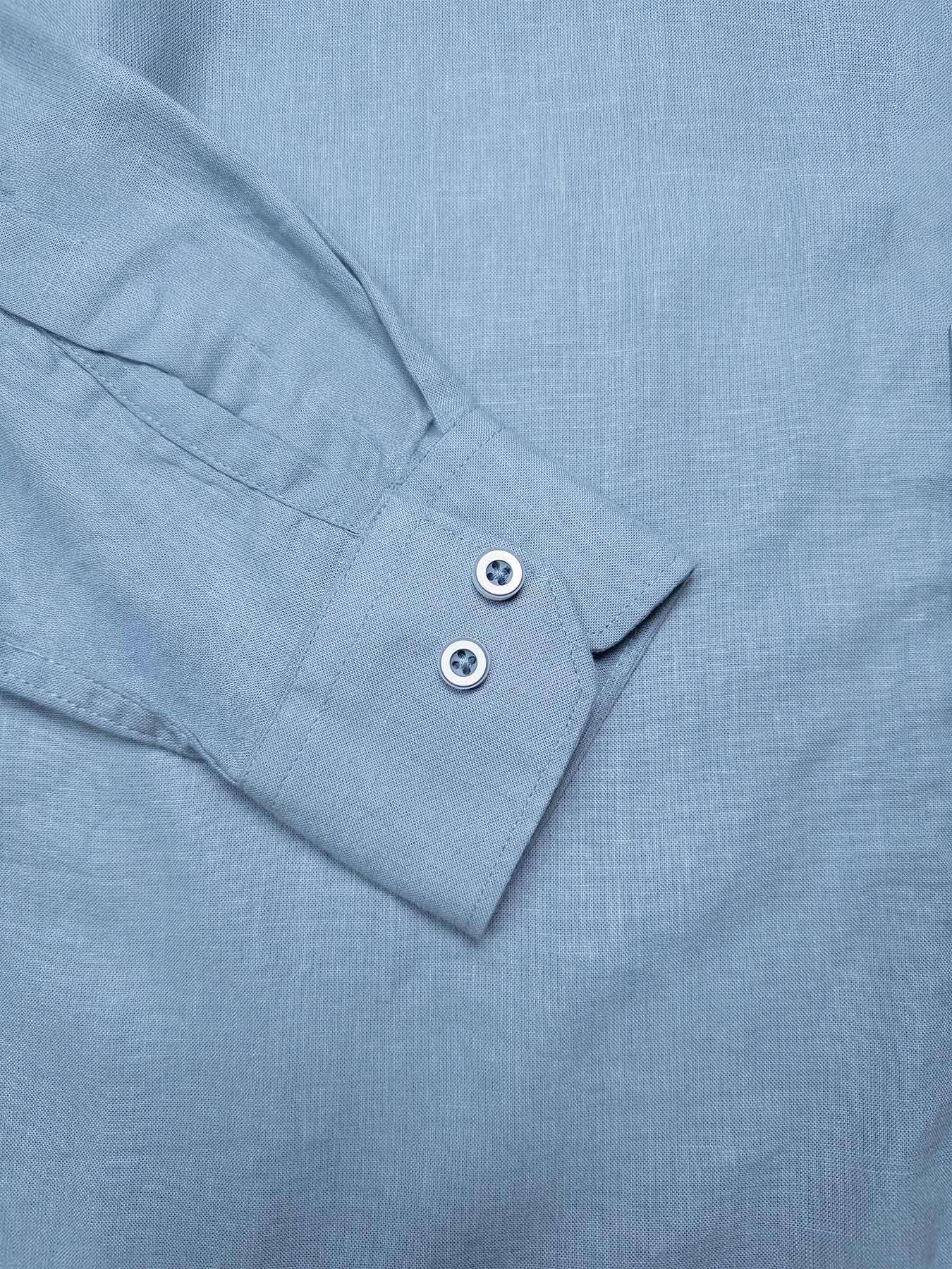 Misty Blue European Linen Blended Shirt