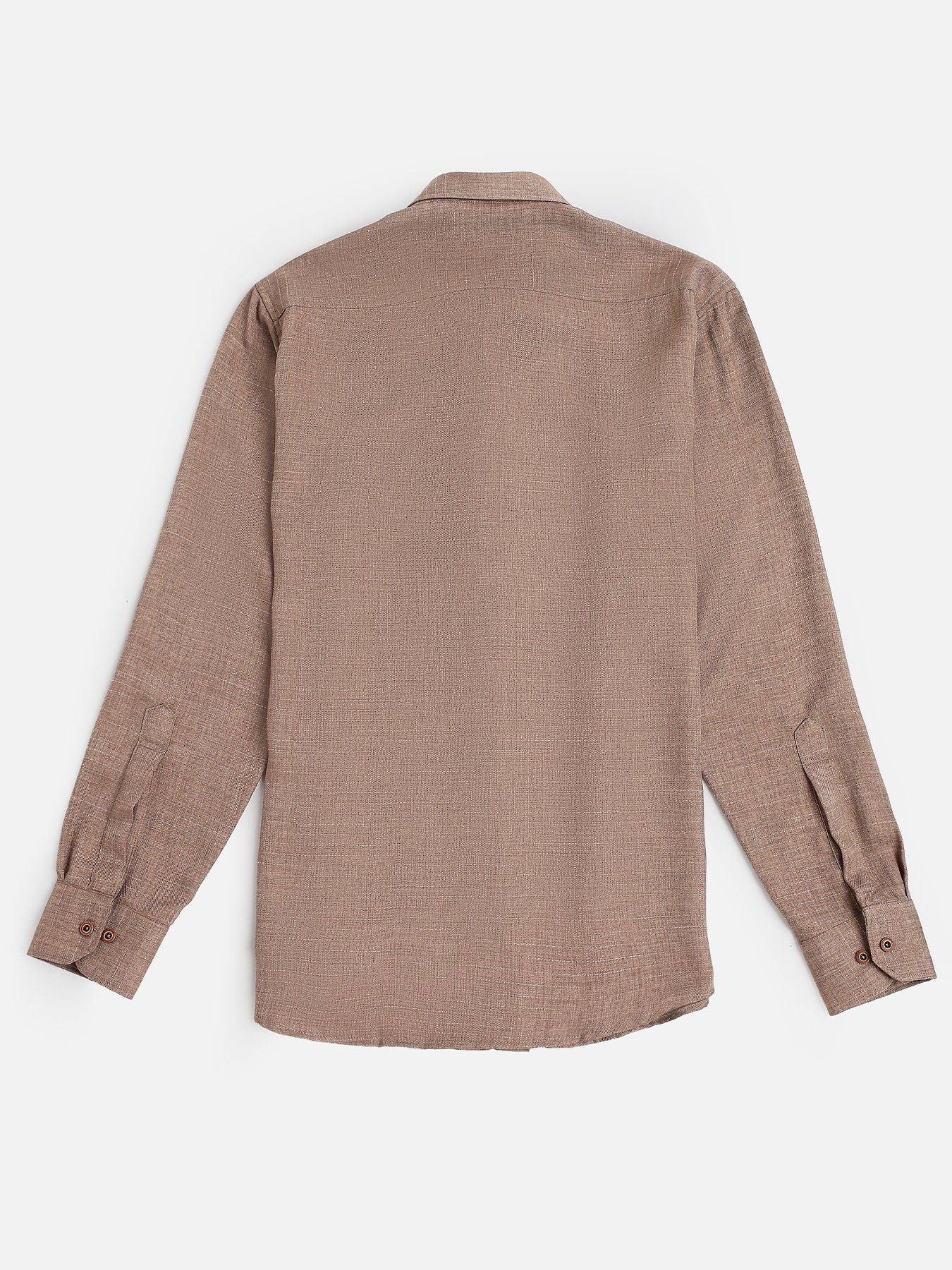 Mocha Cotton Blended Casual Shirt
