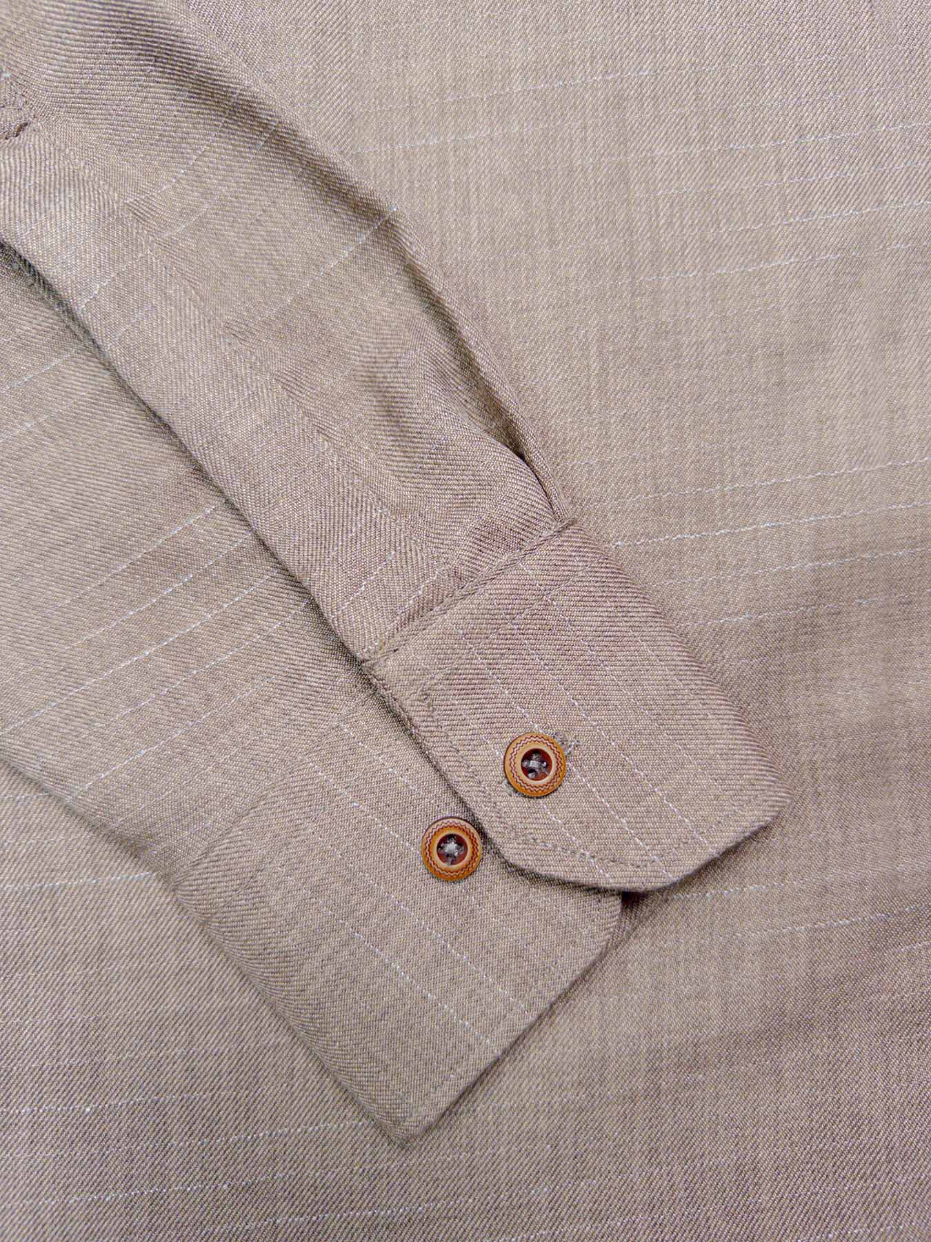 Mocha Cotton Blended Casual Shirt