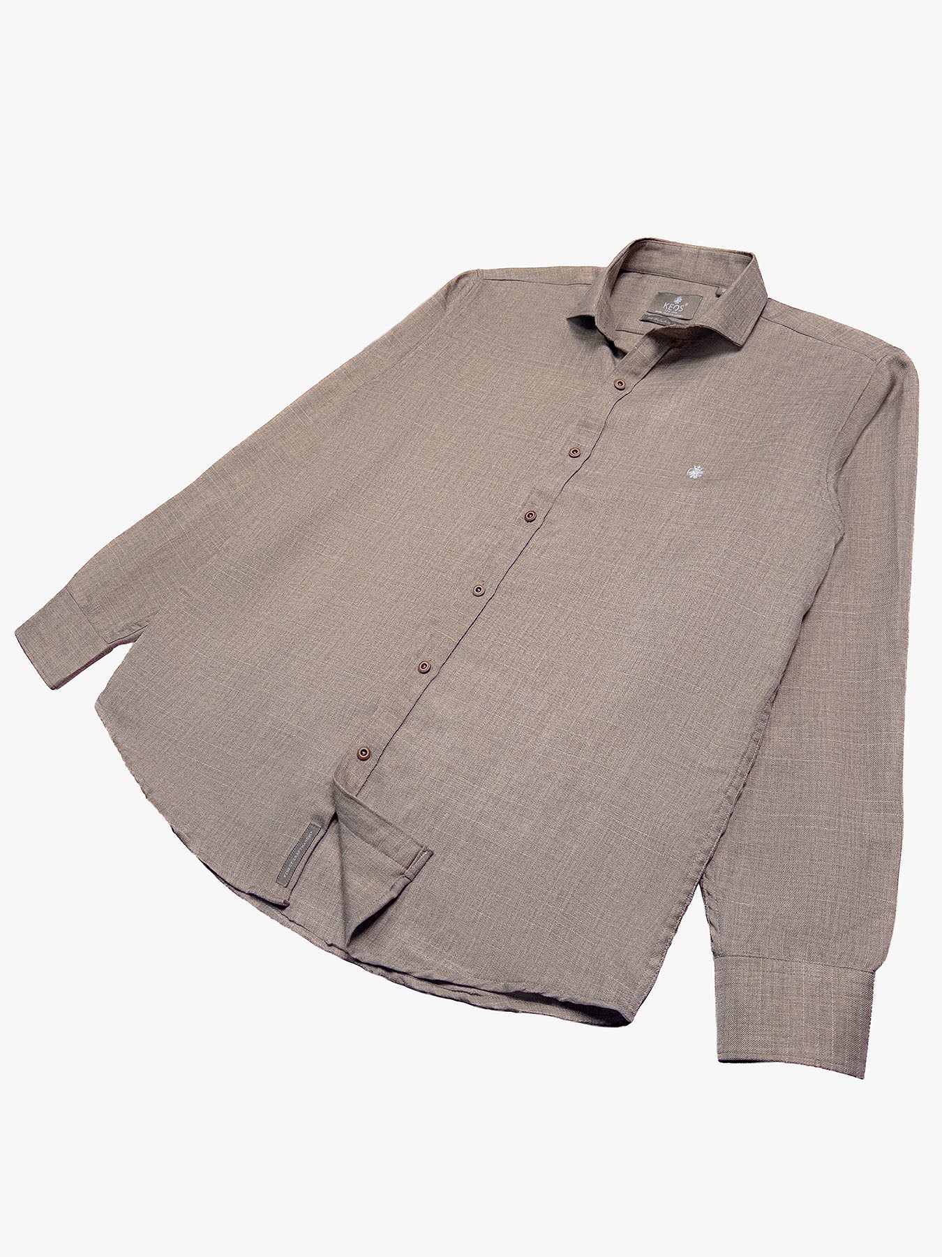 Mocha Cotton Blended Casual Shirt