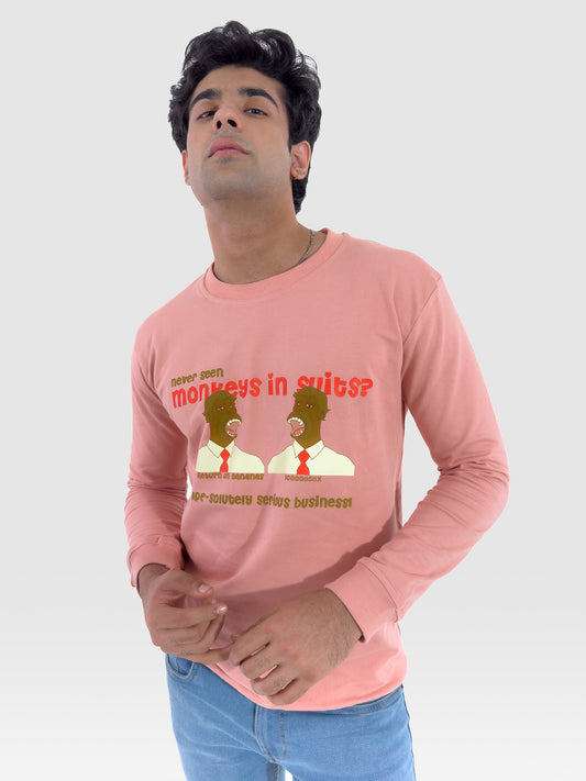 Monkeys In Suits Graphic Sweatshirt - keos.life