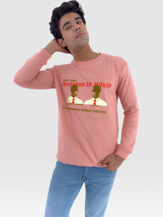 Monkeys In Suits Graphic Sweatshirt - keos.life
