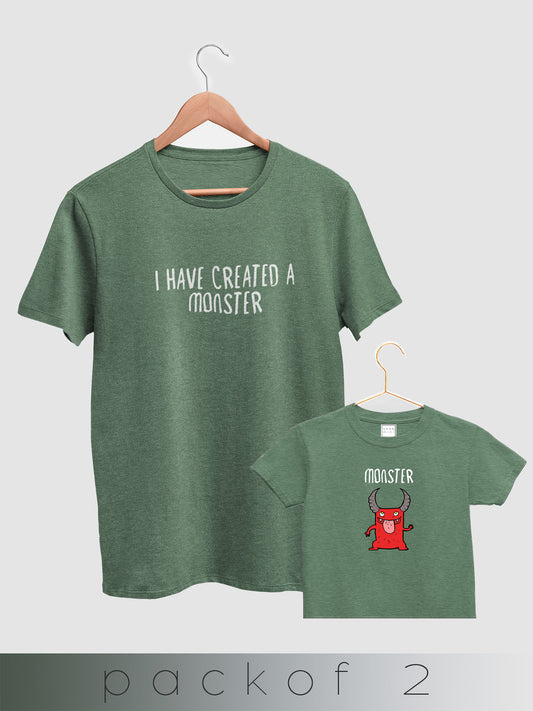 mini & Me Matching T-Shirts – “I’ve Created a Monster & Monster” (Pack of 2)