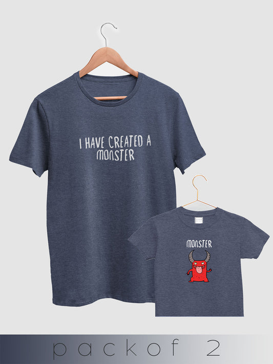 mini & Me Matching T-Shirts – “I’ve Created a Monster & Monster” (Pack of 2)