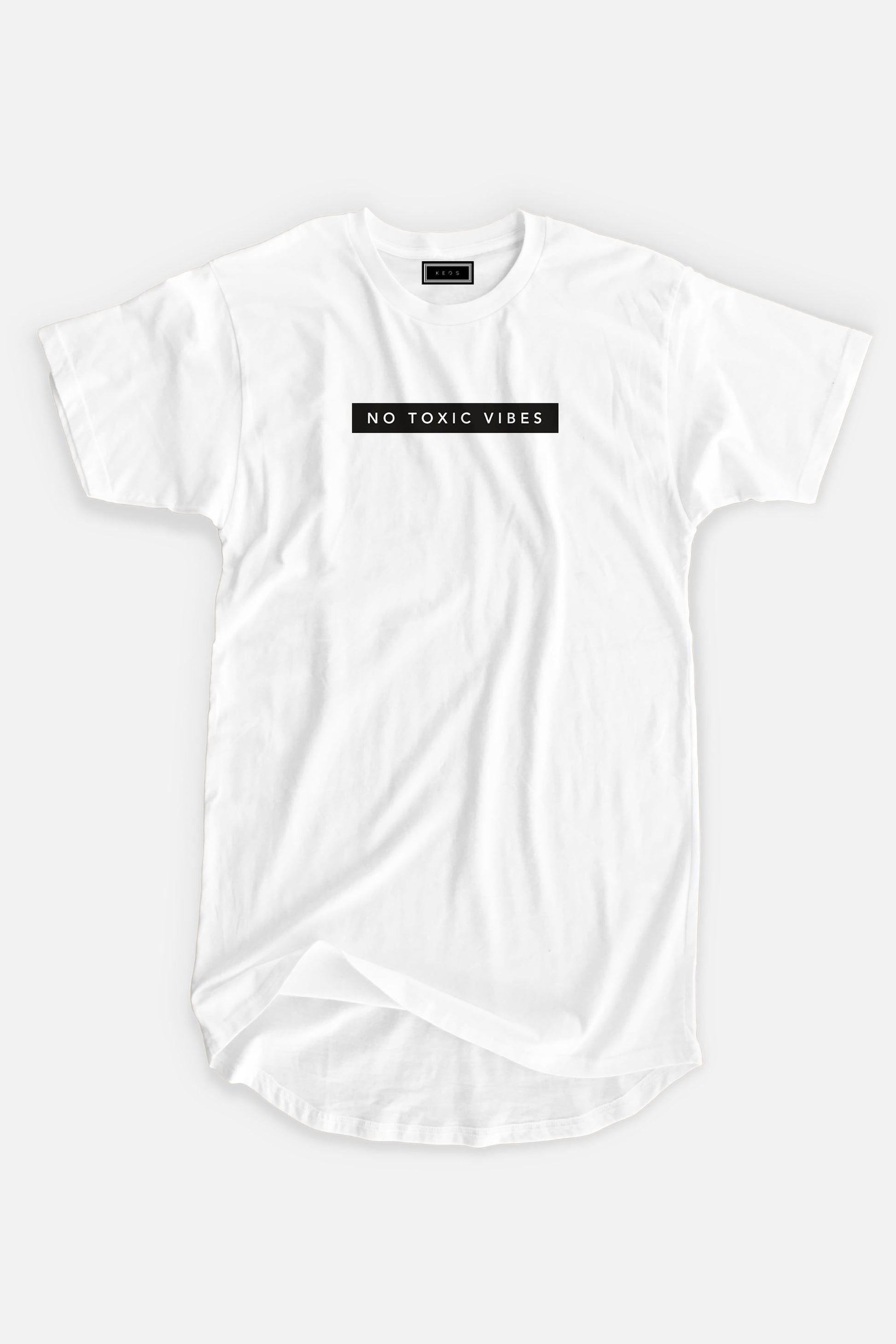 Longline No Toxic Vibes Organic Cotton T-shirt - keos.life
