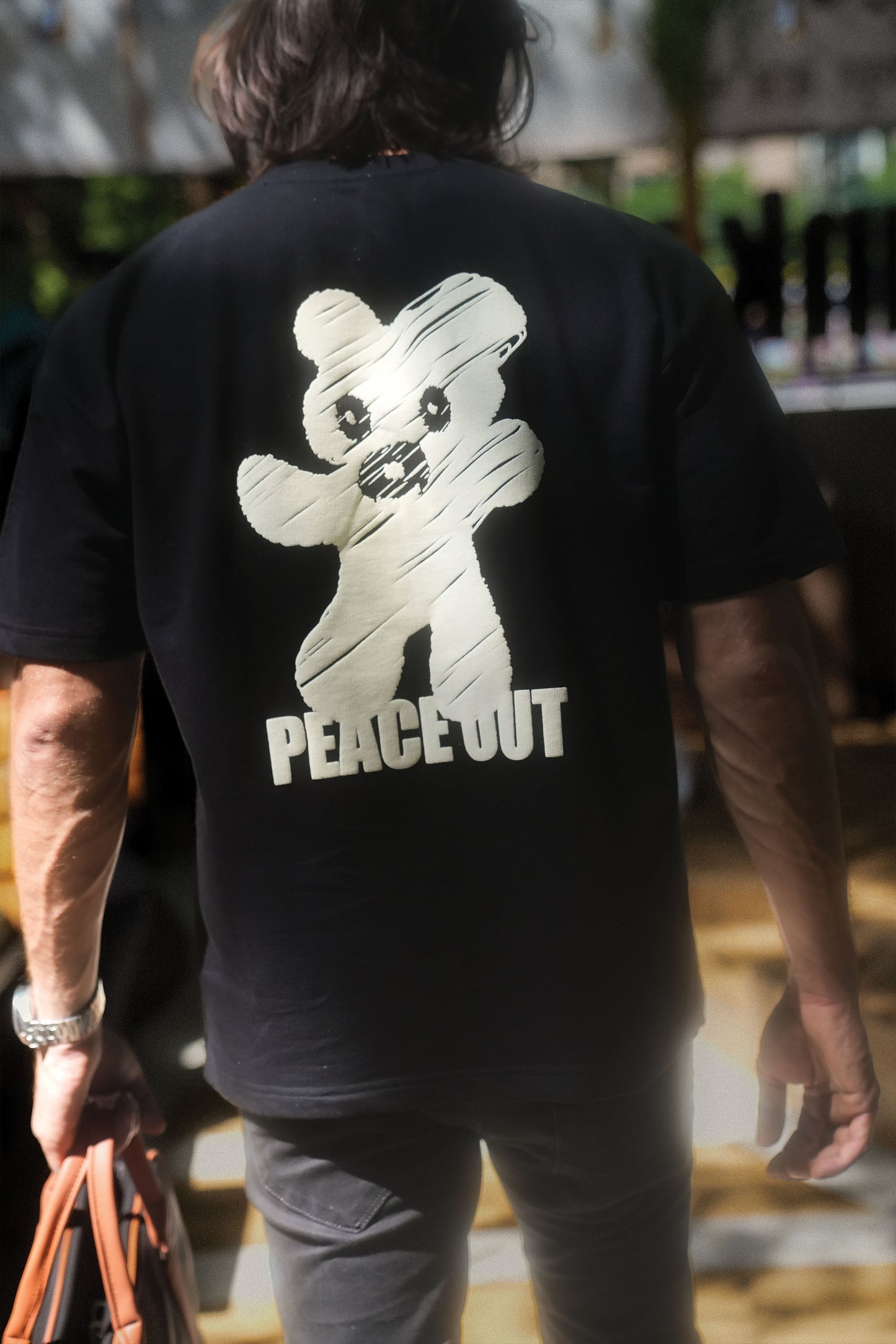 Peace Out Premium French Terry Oversized Graphic T-shirt