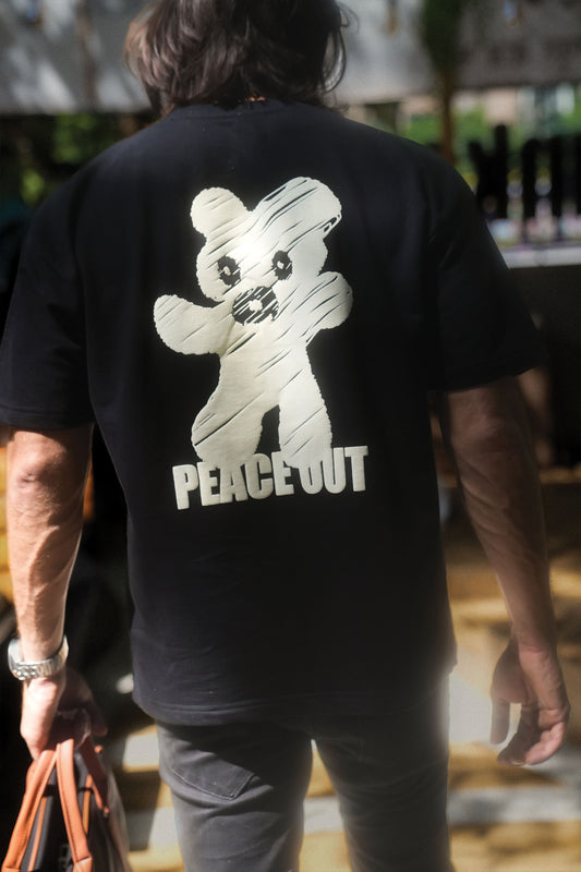 Peace Out Premium French Terry Oversized Graphic T-shirt
