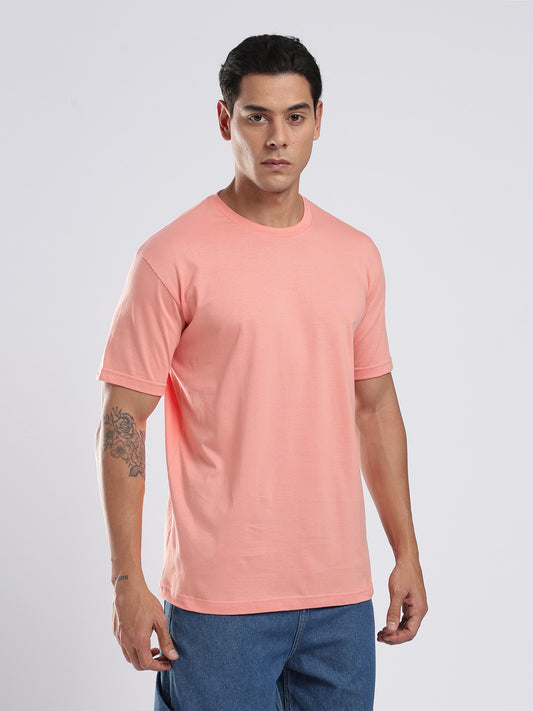 Organic Cotton Essential T-shirt - Peach | Regular Fit