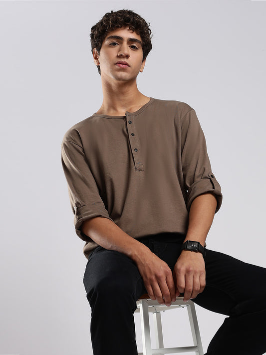 Men's Henley Shirt - Sand Dune