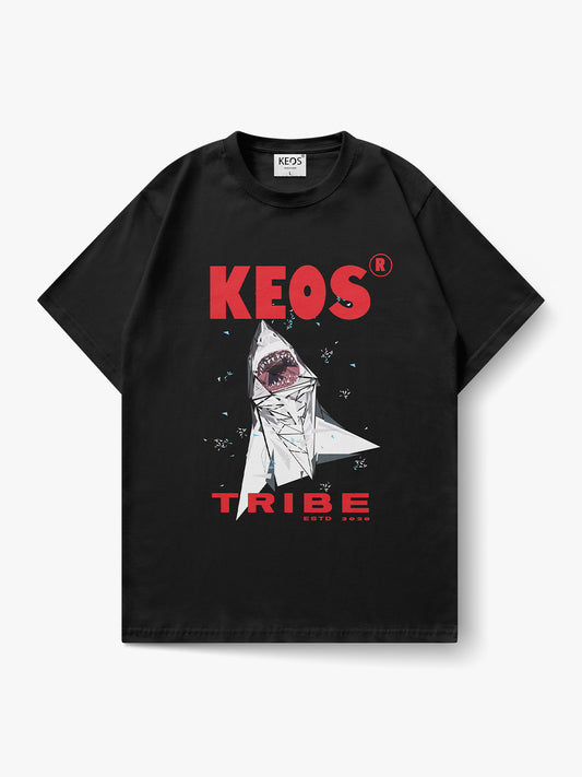 Organic Cotton Graphic T-Shirt – “KEOS Tribe” | Regular Fit