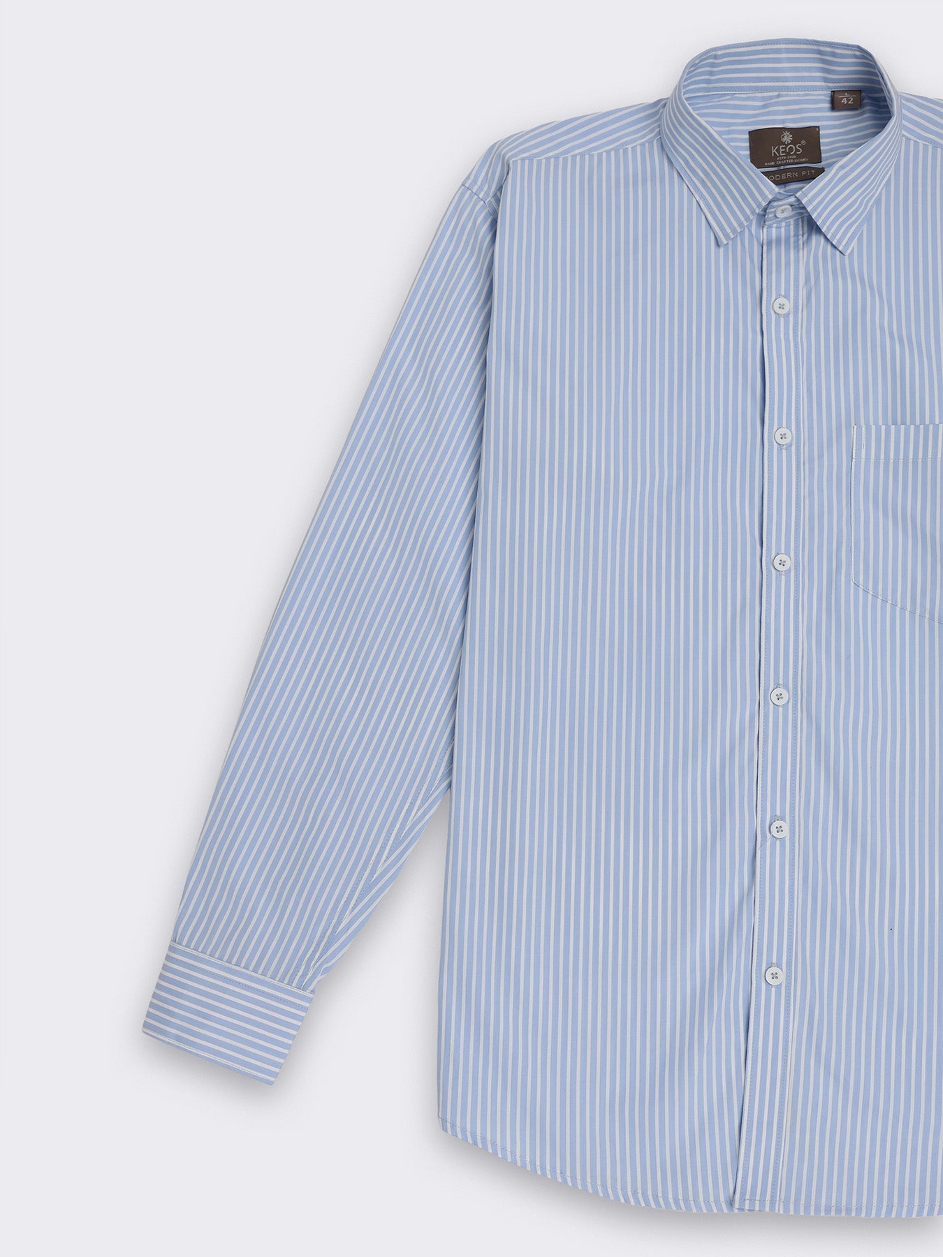 Sky Blue Pinstripe Cotton Shirt