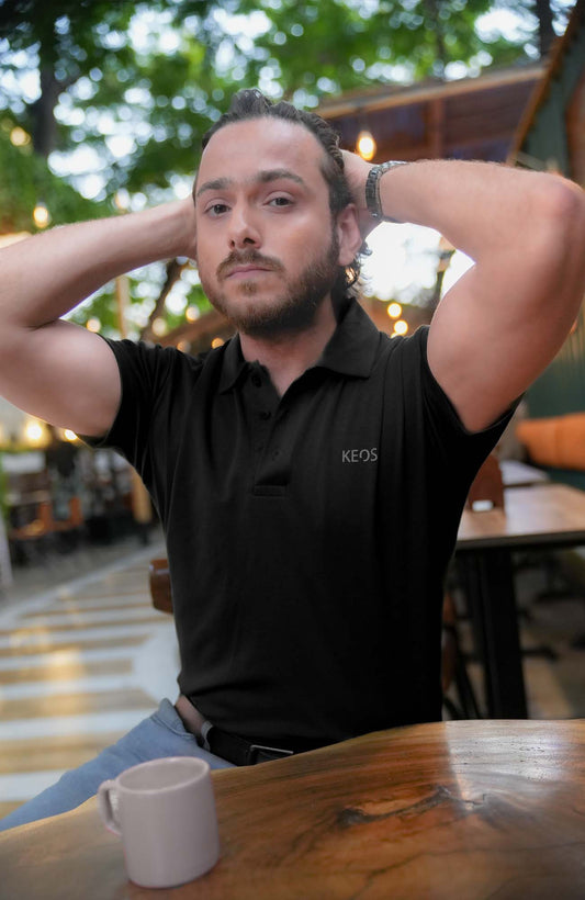 Supima Luxe Polo - Black - keos.life