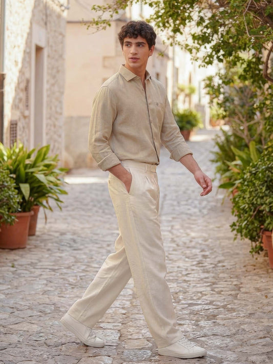 Desert Taupe European Linen Shirt