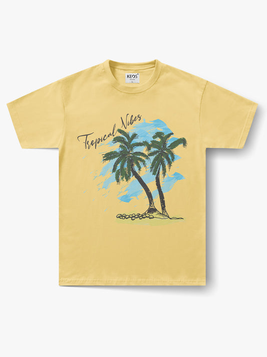 Organic Cotton Graphic T-Shirt – Tropical Vibes | Regular Fit