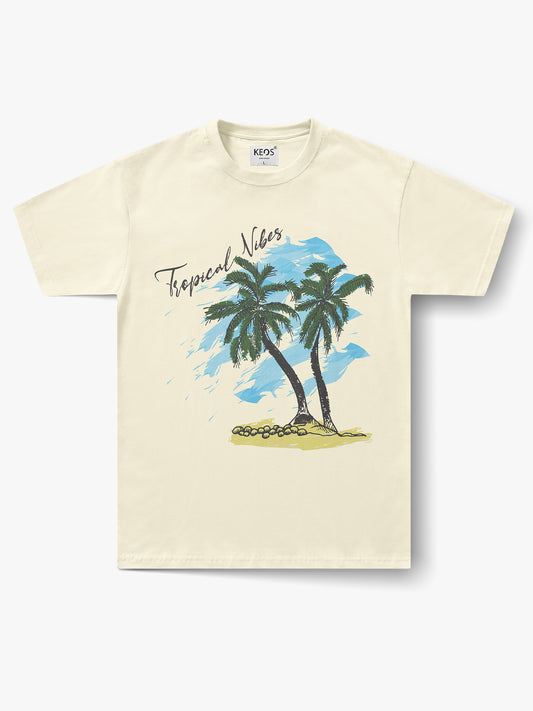 Organic Cotton Graphic T-Shirt – Tropical Vibes | Regular Fit