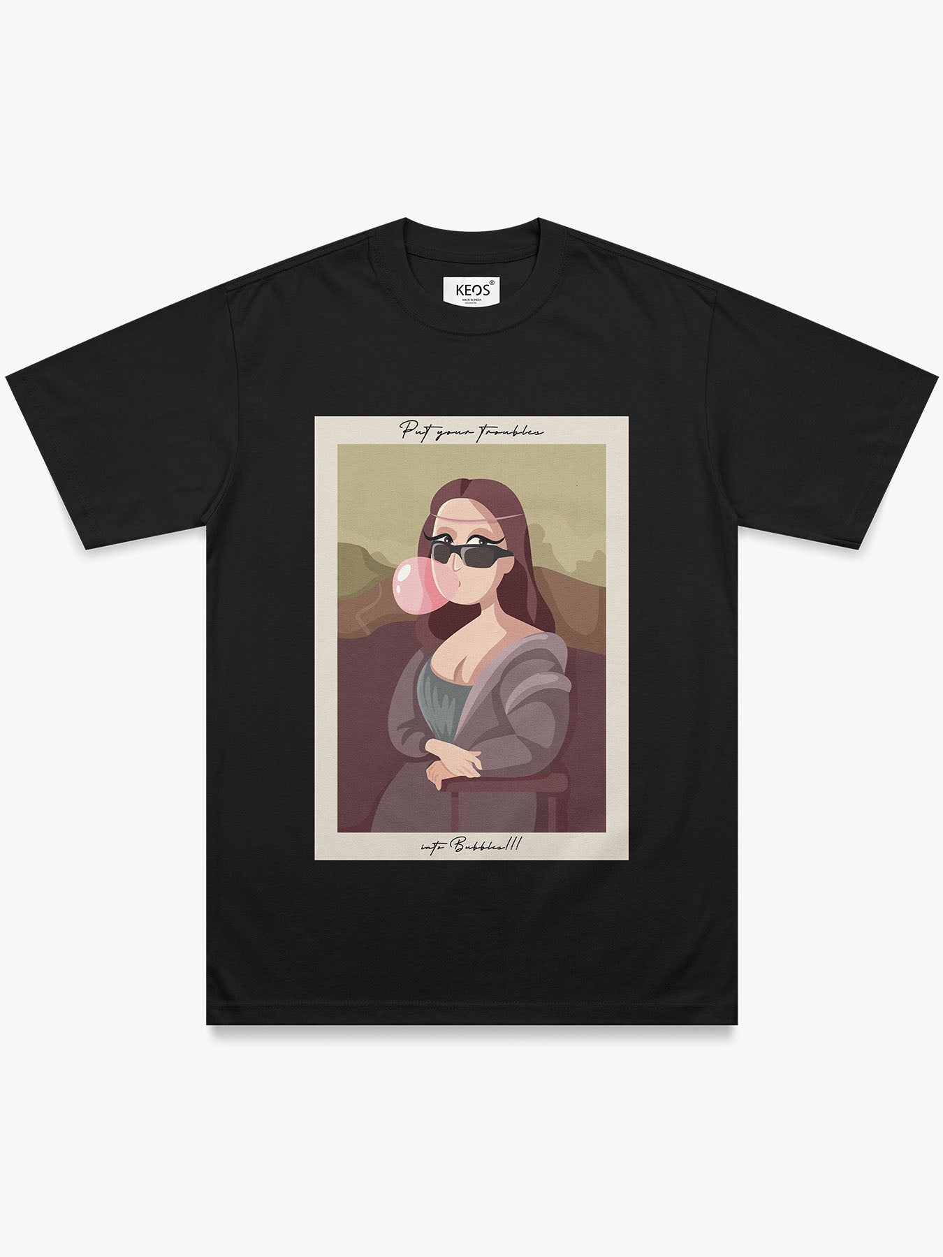 Organic Cotton Graphic T-Shirt – Troubles into Bubbles | Regular Fit