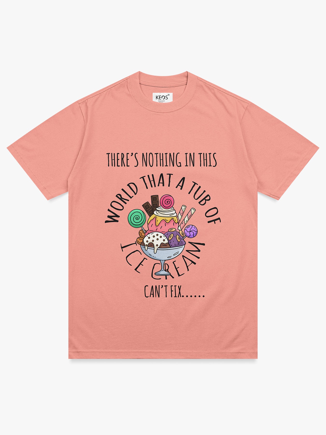 Organic Cotton Graphic T-Shirt – “Ice Cream Can Fix Anything” | Regular Fit