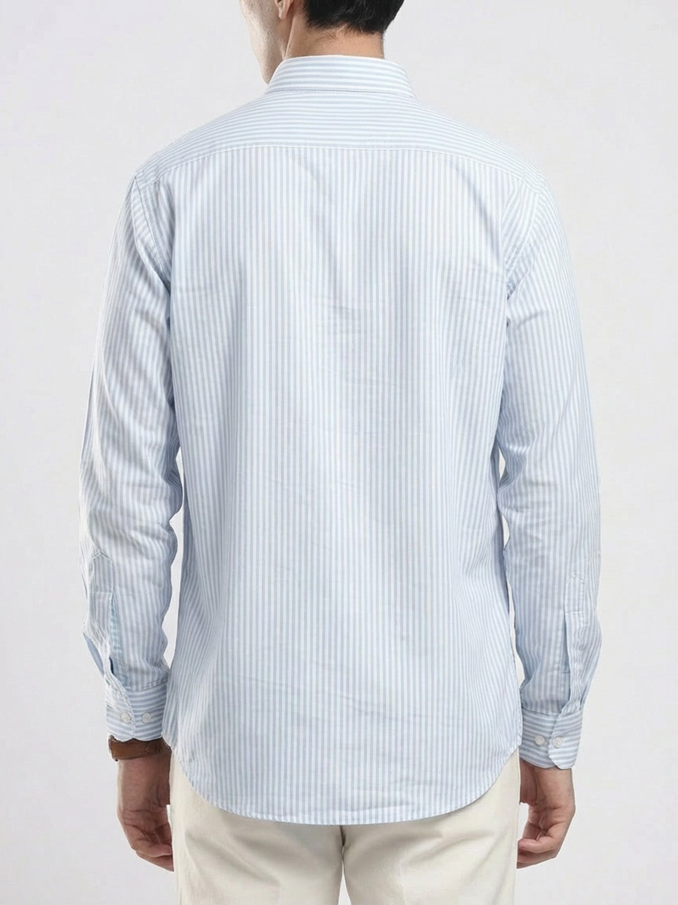 Sky Blue Pinstripe Cotton Shirt