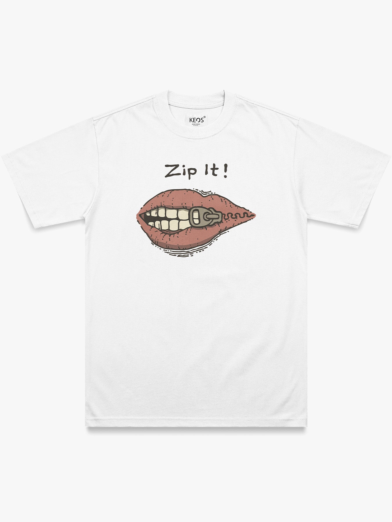 Organic Cotton Graphic T-Shirt – “Zip It” | Regular Fit