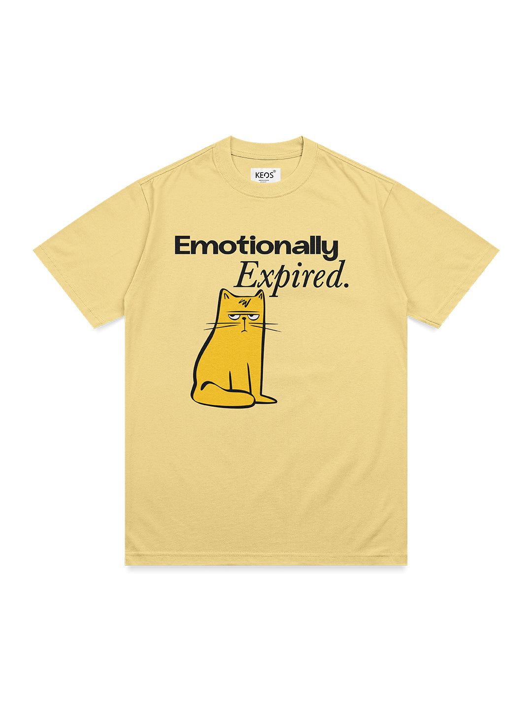 Unisex Black Cotton Graphic T-Shirt – “Emotionally Expired” | Regular Fit