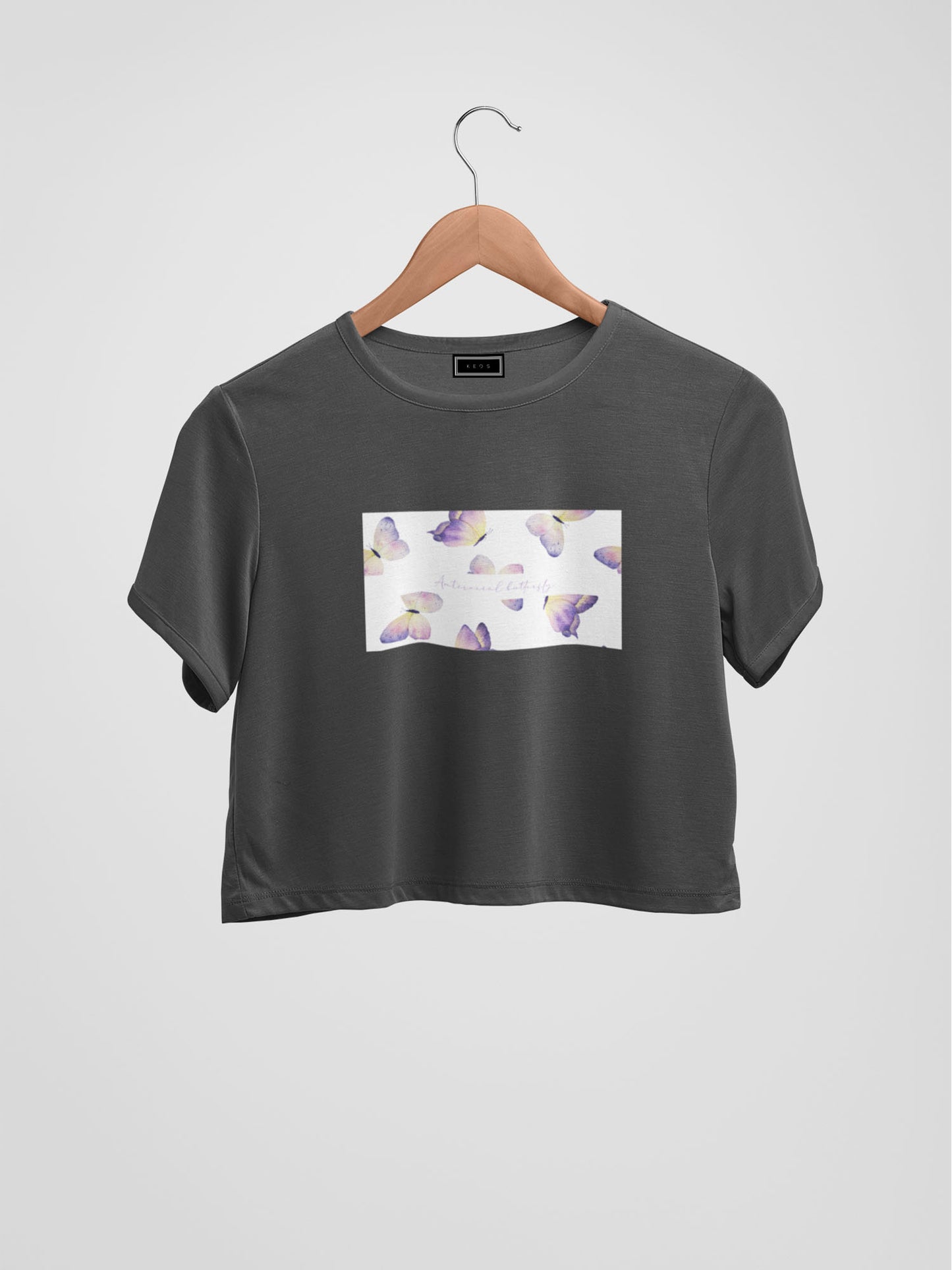Antisocial Butterfly Organic Cotton Crop Top - keos.life