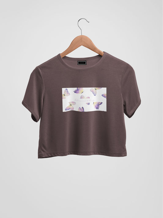 Antisocial Butterfly Organic Cotton Crop Top - keos.life