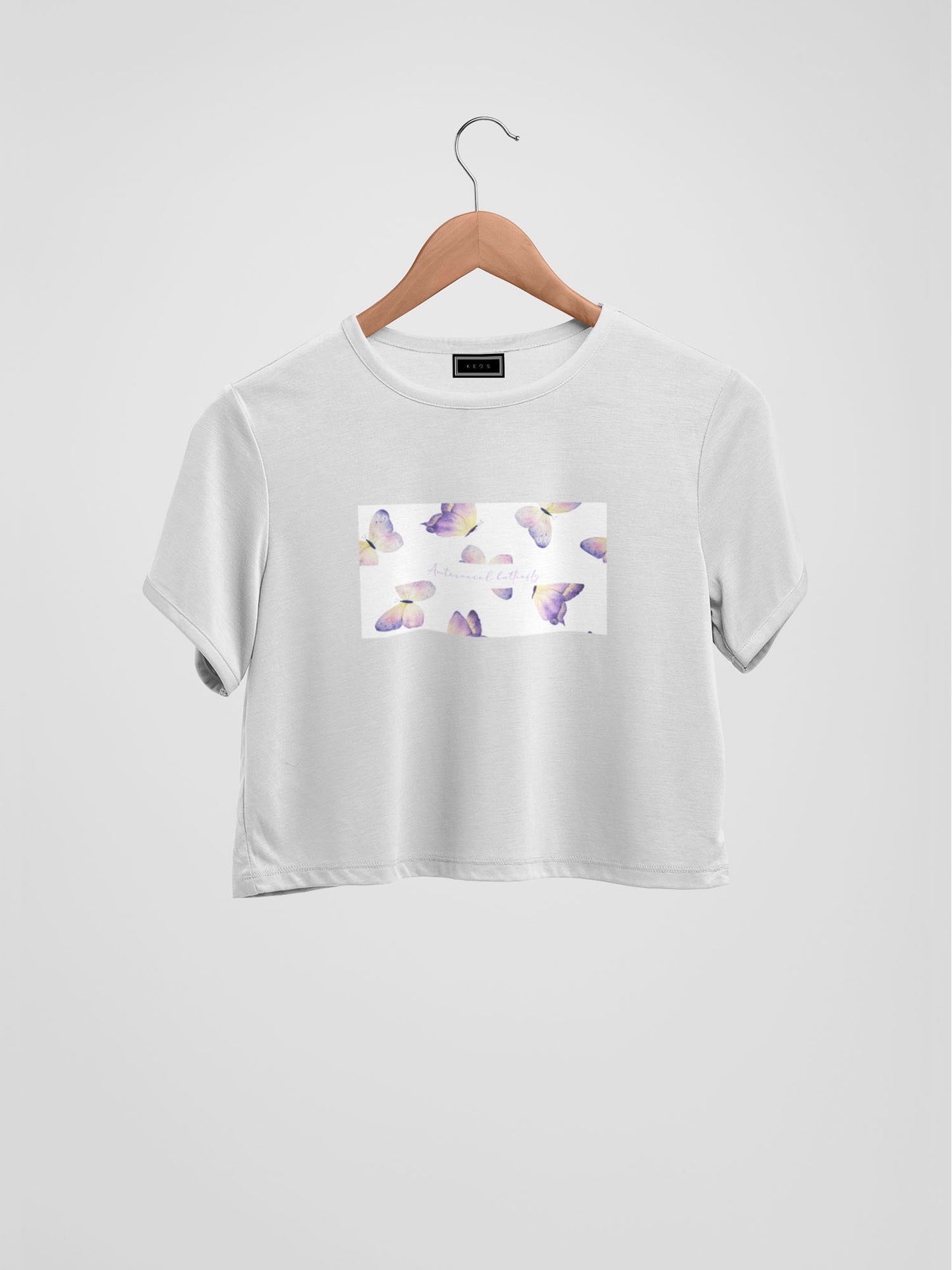 Antisocial Butterfly Organic Cotton Crop Top - keos.life