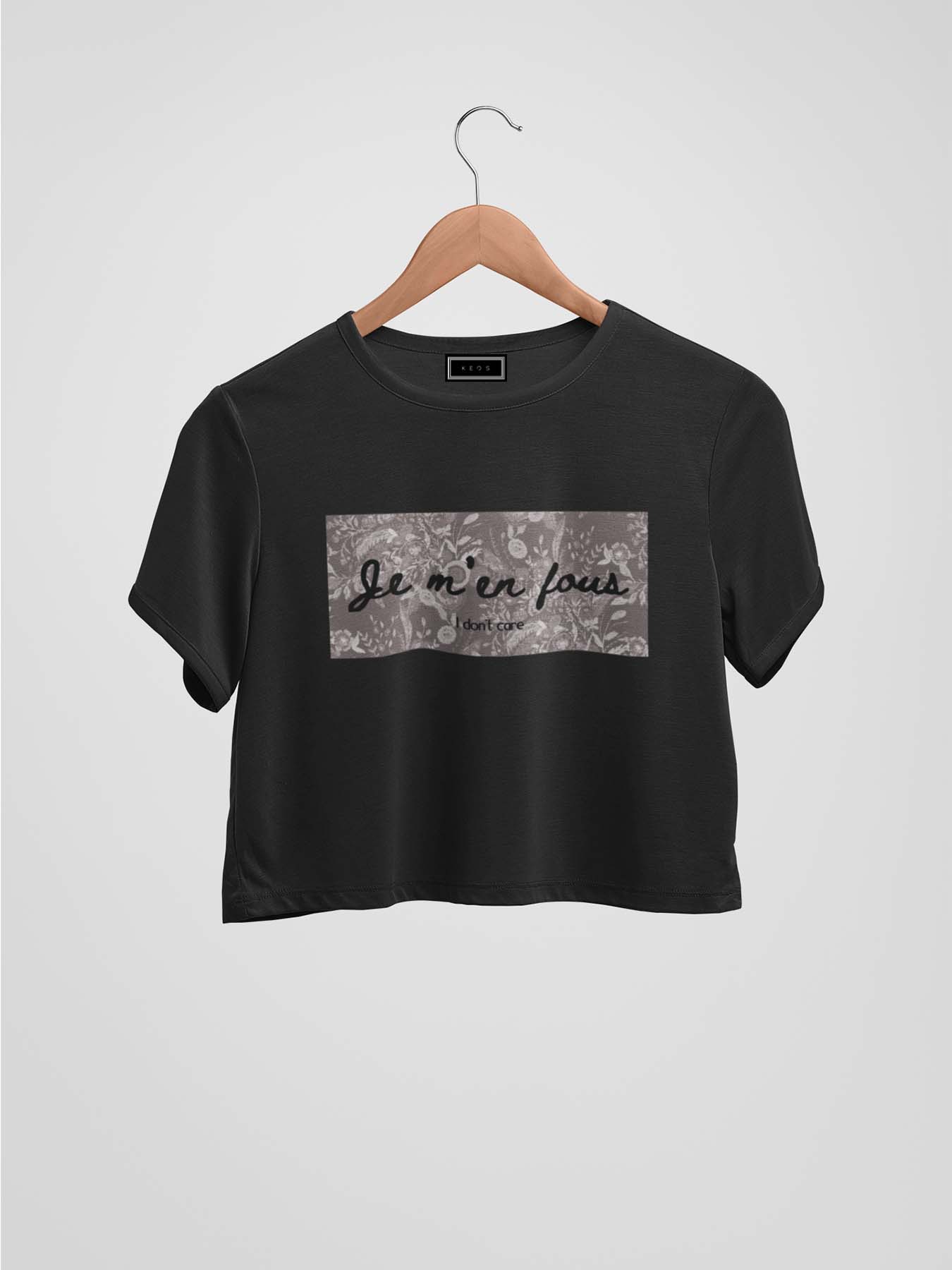 I Don't Care Organic Cotton Crop Top - keos.life