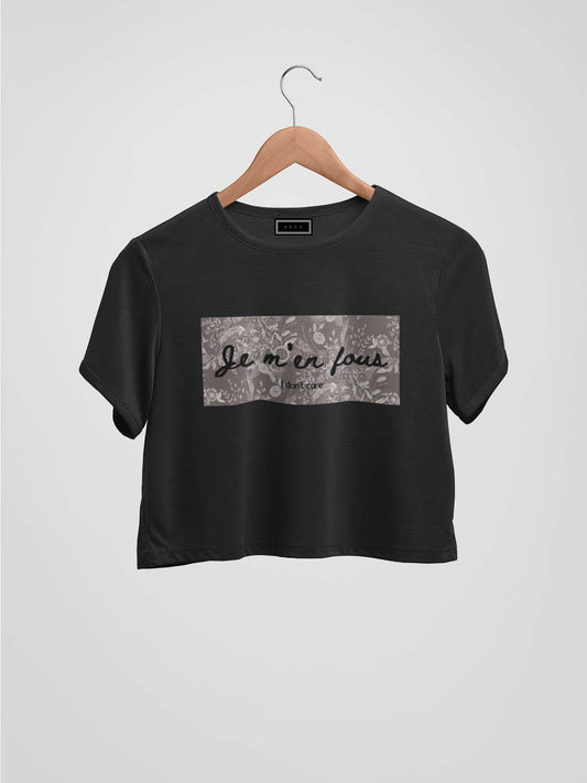 I Don't Care Organic Cotton Crop Top - keos.life