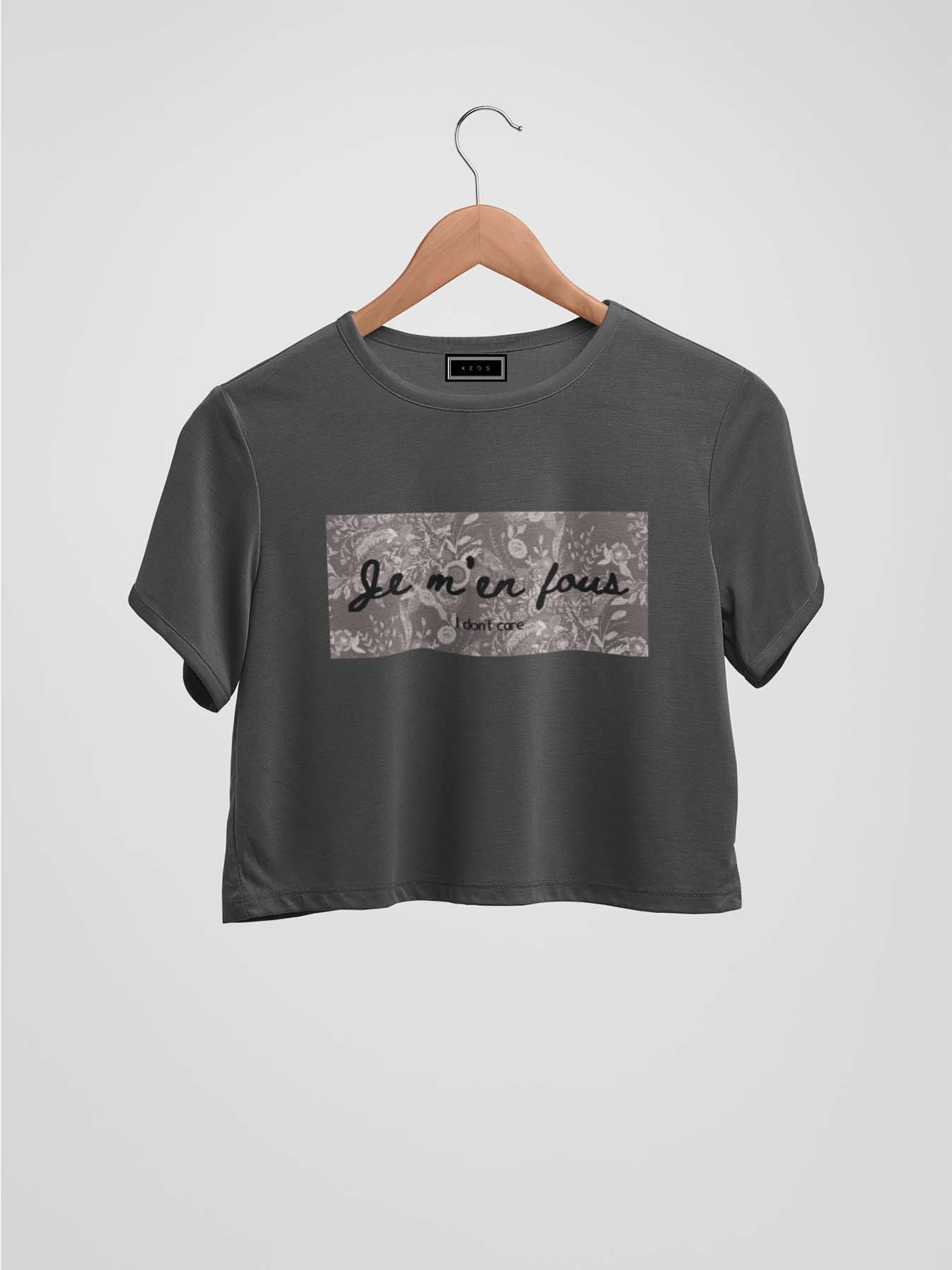 I Don't Care Organic Cotton Crop Top - keos.life