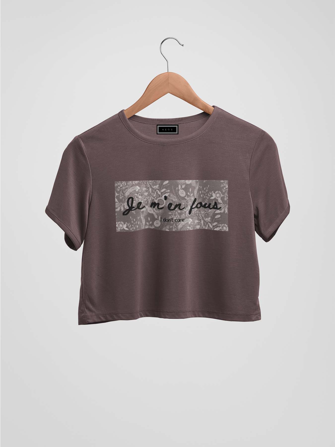 I Don't Care Organic Cotton Crop Top - keos.life