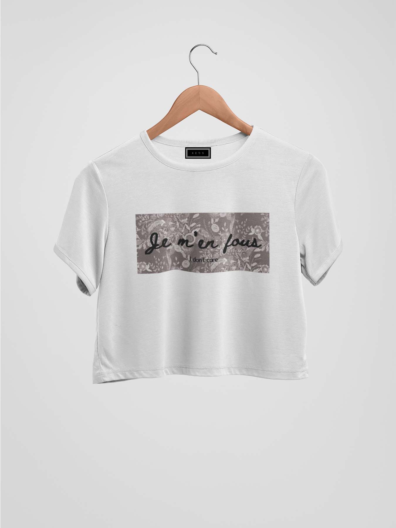 I Don't Care Organic Cotton Crop Top - keos.life