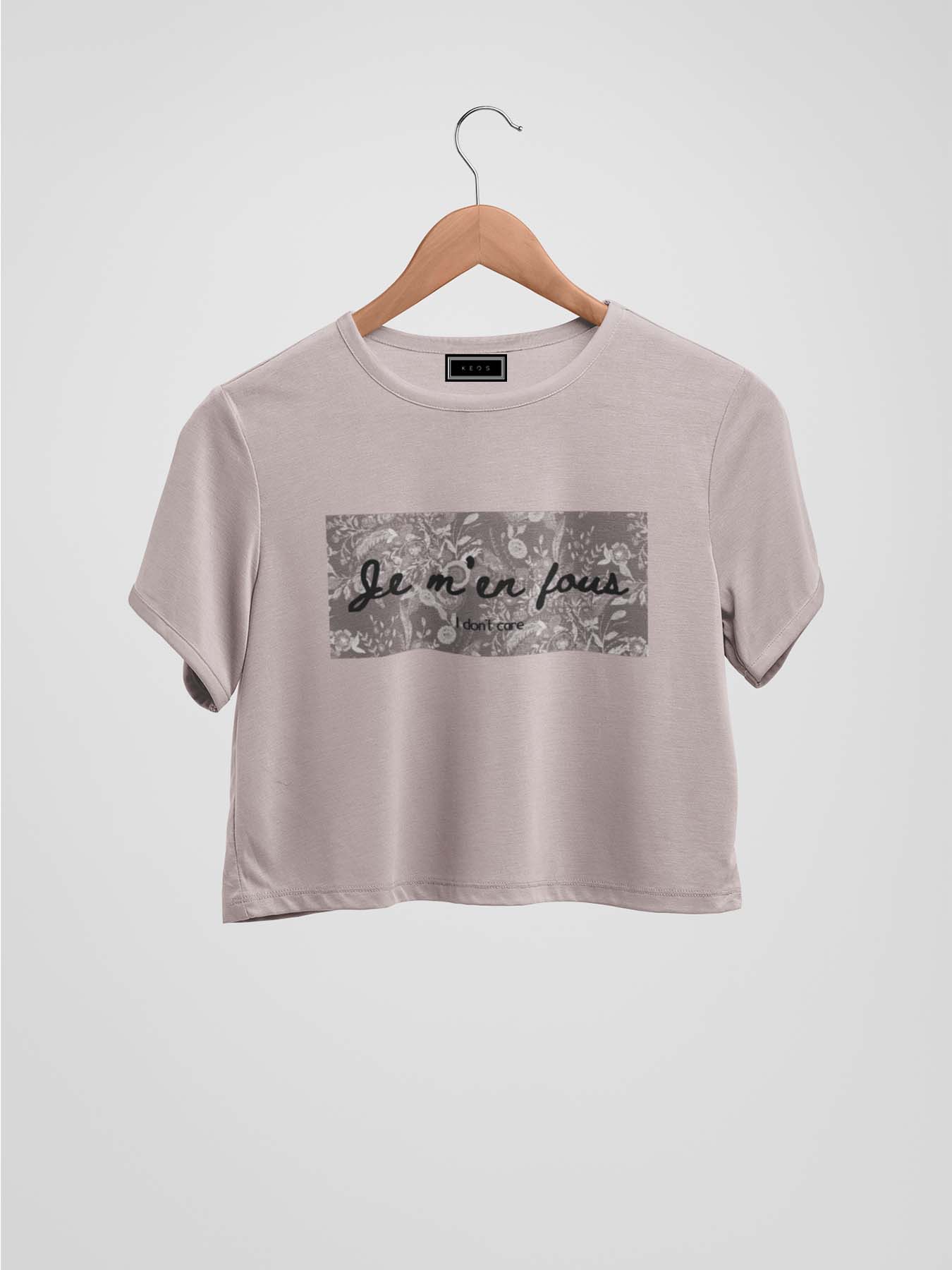 I Don't Care Organic Cotton Crop Top - keos.life